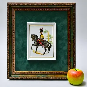 Фарфоровая Плакетка - Картина - Панно из коллекции «Кавалеристы ХIX века», Германия.