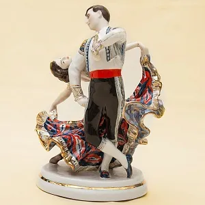 Редкость! Авторская Фарфоровая статуэтка «Испанский танец», СССР ЛЗФИ, 1967 - 1983 годы. 