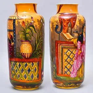 Редкие!!! Большие Антикварные Парные Вазы «Персидские мотивы», Франция VIEUX PARIS.