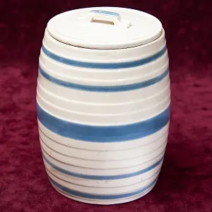 Большой Винтажный Фаянсовый Бочонок с крышкой - Емкость - Банка на 4 литра, СССР.