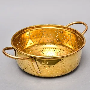 Большой Старинный Латунный Дуршлаг - Сито - Сотейник Франция начало ХХ века.