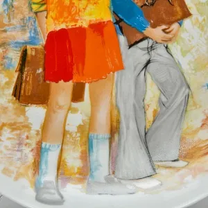 Авторская Тарелка «Дети. Эмилия и Филипп». Фарфор Limoges Франция - 1980 год.