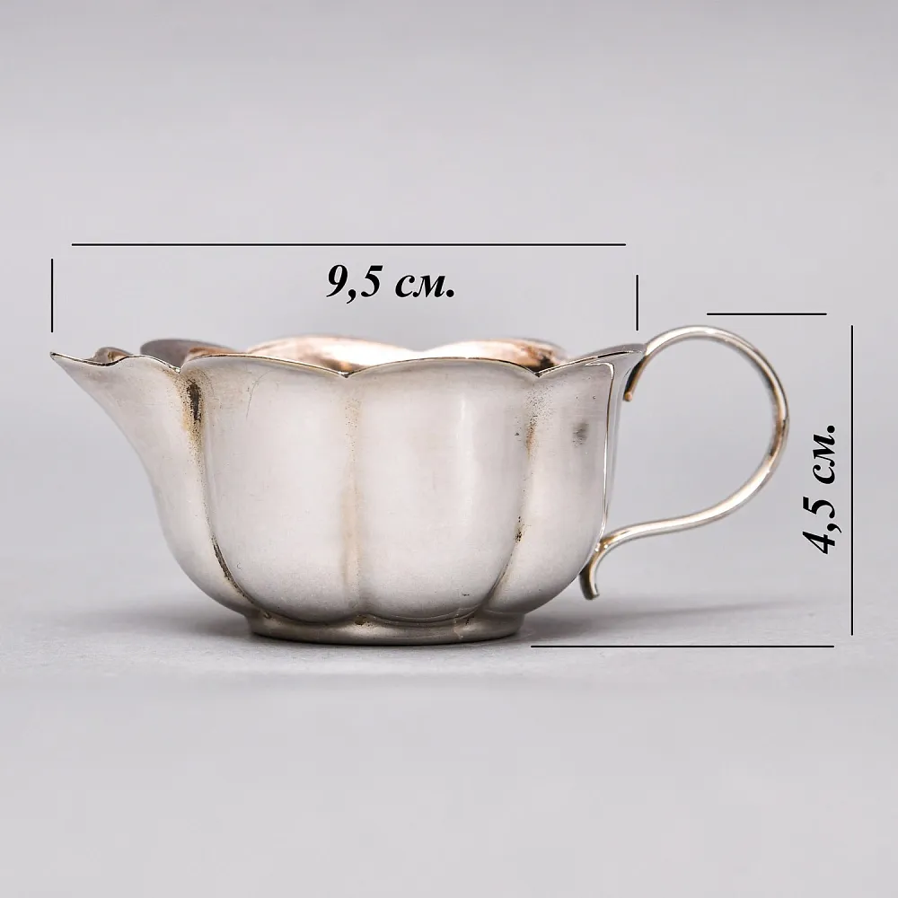 Винтажный Набор из 3х предметов - Сахарница и молочник на подносе, Англия - середина ХХ века.