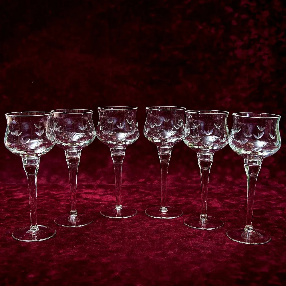Редкость! Набор 6-ть Хрустальных Бокалов для вина, SCHONBORNER Германия, 40-е гг.