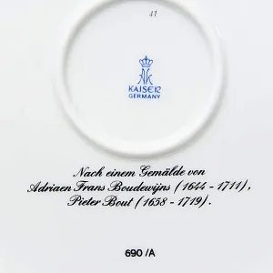 Большое Коллекционное Блюдо - Тарелка «Пейзаж на набережной» Фарфор KAISER Германия.