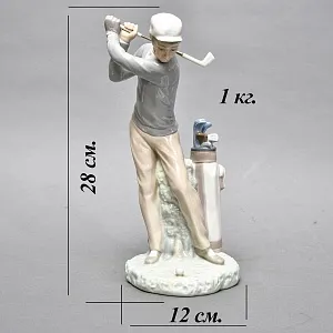 Редкая! Большая Коллекционная Фарфоровая статуэтка «Гольфист» Lladro, Испания.