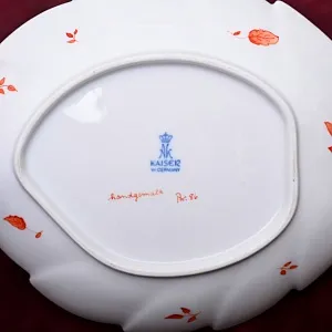 Фарфоровое Блюдо - Тарелка - Мелочевница «Осенние мотивы», KAISER Германия, 1979 -1990 годы.