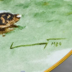 Коллекционная Фарфоровая Тарелка - Блюдо «Дикая Природа. Утиная семья», KAISER Германия. 