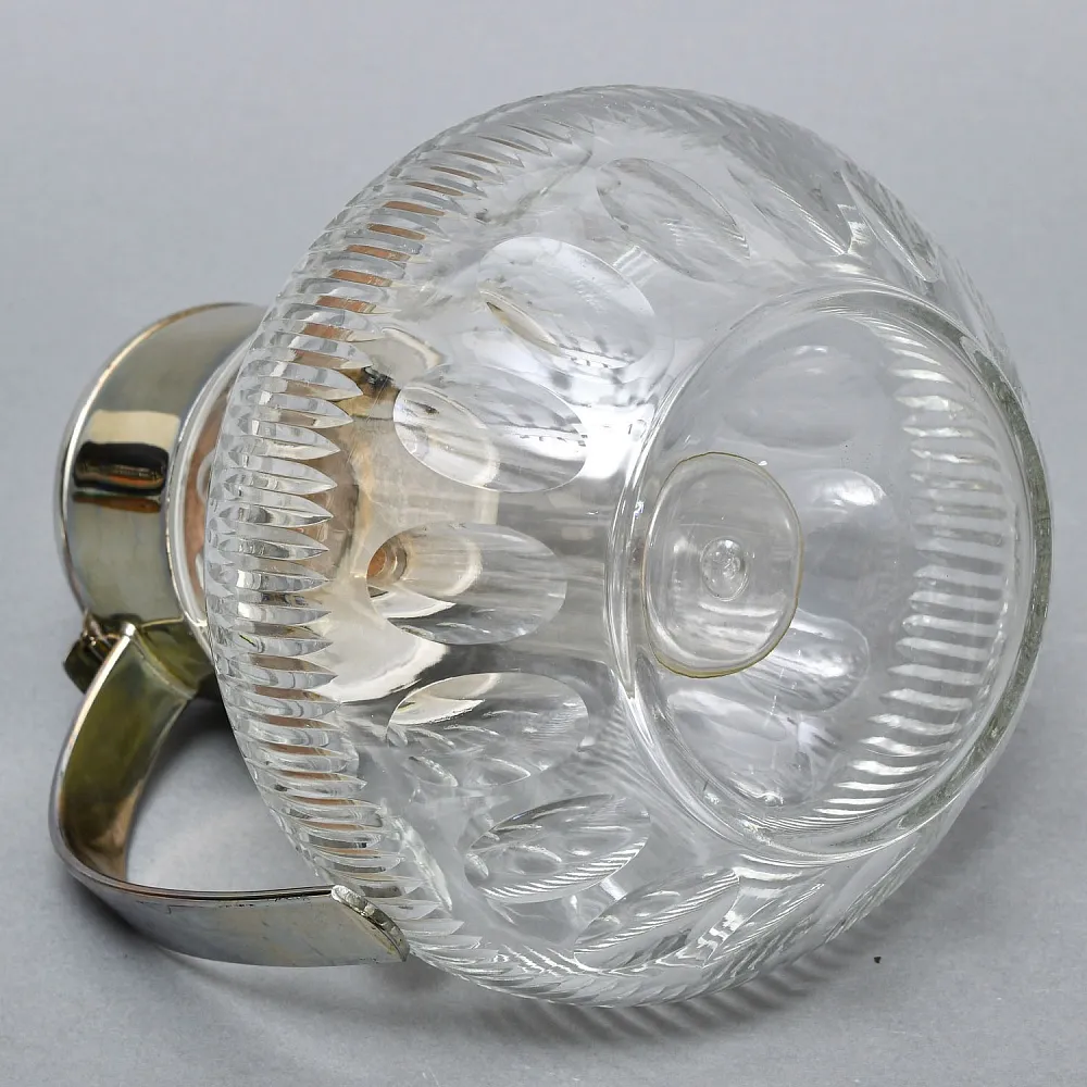 Винтажный Графин - Кувшин на 3.2 литра. Колба для льда, Хрусталь, Silverplated Германия. 