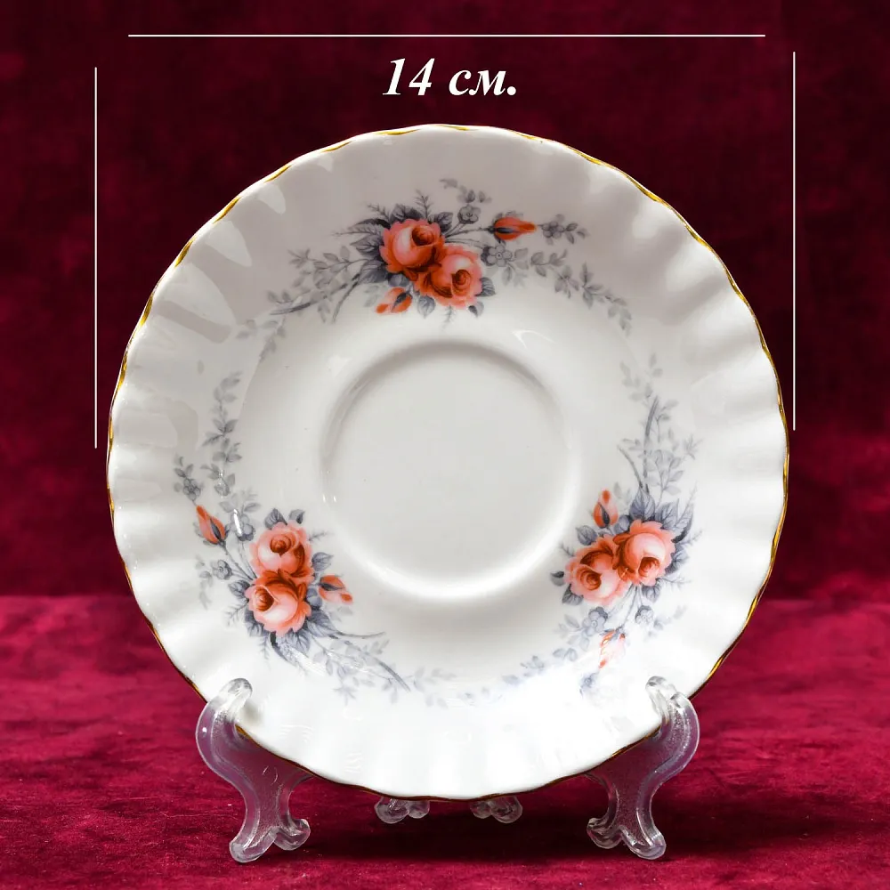 Коллекционная Фарфоровая Чайная пара «Чайная Роза», ROYAL ALBERT Англия, вторая половина ХХ века.