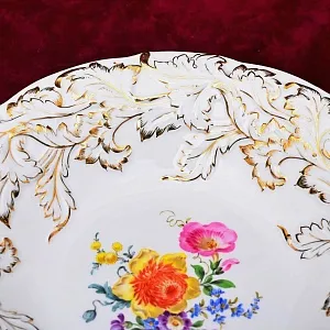 Антикварное Блюдо - Тарелка «Мейсенский букет», Фарфор MEISSEN Германия.