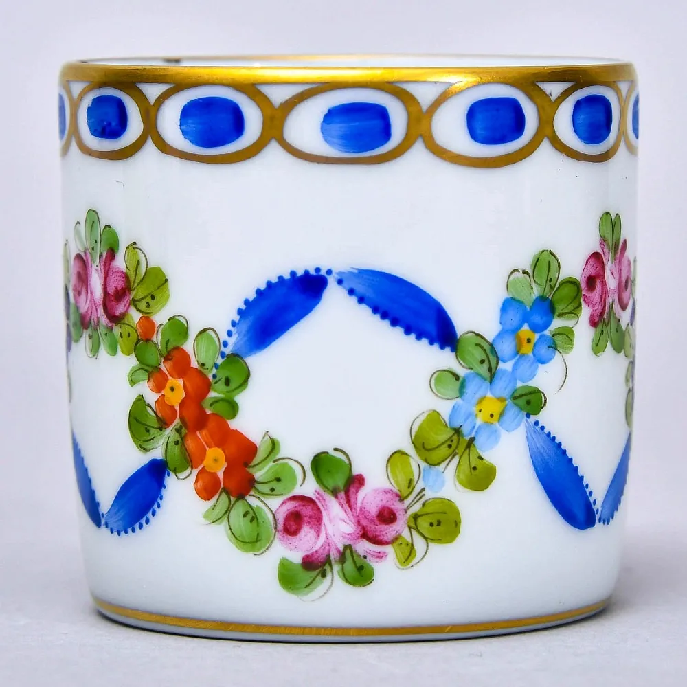 Коллекционная Кофейная Пара «Цветочная гирлянда», Фарфор Лимож / Limoges Франция.