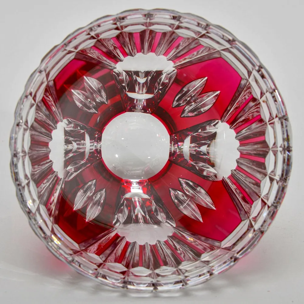 Ваза - Малиновый Хрусталь VAL SAINT LAMBERT Бельгия, середина ХХ века.