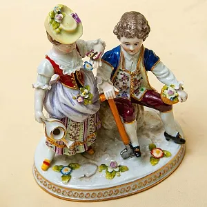 Редкость! Антикварная Фарфоровая Статуэтка «МАЛЕНЬКИЕ САДОВНИКИ», Frankenthal Германия 1762 - 1770 годы.