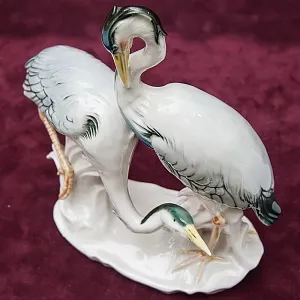 Птицы - Фарфоровая статуэтка «Цапли», Карл Энс / Karl Ens,  Германия, 50-е годы ХХ века.