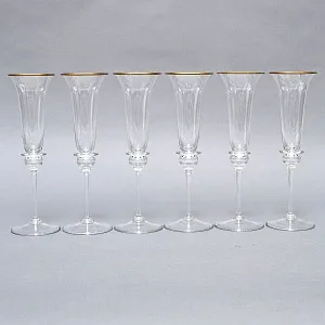 Коллекционный Авторский Набор Хрустальных Фужеров для Шампанского «ПИРУЭТ», PEILL und PITZLER Германия, 60 -е годы ХХ века.