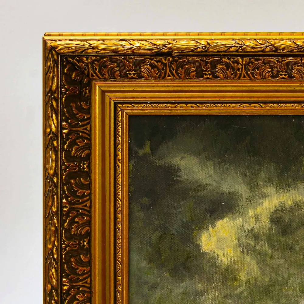 Картина - Пейзаж «Река Маас. Пейзаж с мельницей», Холст, Масло. Голландия 1984 год.