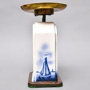 Антикварные Кухонные Весы в Фарфоровом корпусе Gloriosa, Голландия начало ХХ века.