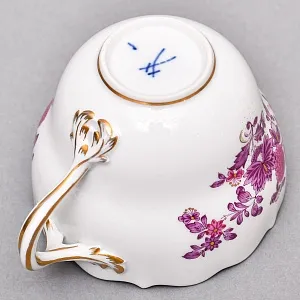 Фарфоровый Чайный Сервиз «Индийские цветы» на 6-ть персон, MEISSEN / МЕЙСЕН Германия. 