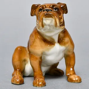 Коллекционная Фарфоровая статуэтка «Cобака. Английский бульдог» Hutschenreuther Германия, середина ХХ века.