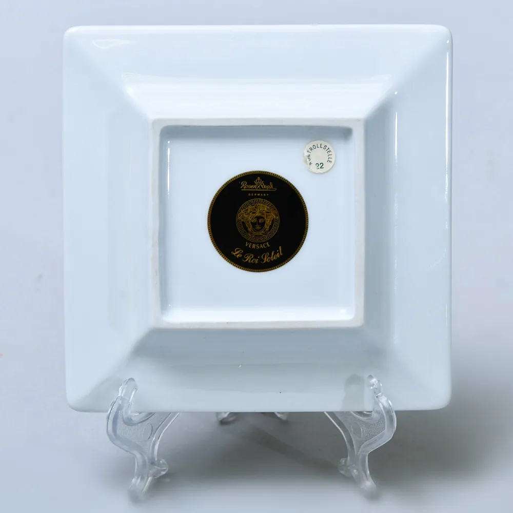 Коллекционная Фарфоровая Тарелочка - Визитница - Пепельница из серии "Король - Солнце", VERSACE Rosenthal Германия, 1993 год.