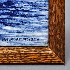 Фарфоровое Панно - Картина «Корабль Nieuw Amsterdam», De Leidsche Fles, Голландия середина ХХ века.