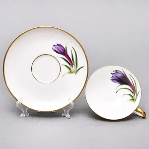 Коллекционная Фарфоровая Кофейная Пара «ИРИСЫ», ROSENTHAL Германия, начало ХХ века.