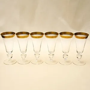 Хрустальные Бокалы для Шампанского «Marlowe», Theresienthal Германия, 50 -е годы ХХ века.