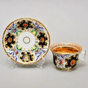 Антикварная Коллекционная Чайная пара, Фарфор Германия, конец XIX - начало XX веков.