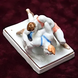 Авторская Коллекционная Фарфоровая Статуэтка «Борцы», ДФЗ Дулево СССР -1959 год. 