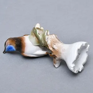 Коллекционная Фарфоровая статуэтка «Птица. Варакушка на дубовой ветке», ROSENTHAL Германия.