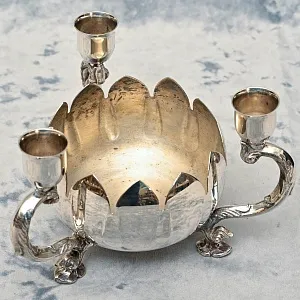Старинный Подсвечник на Три Свечи, Silverplated Англия, начало ХХ века.