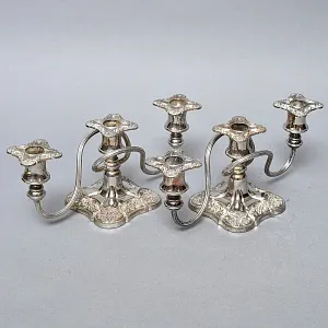 Пара Антикварных Канделябров Подсвечников Silverplated, SHEFFIELD Англия начало ХХ век.