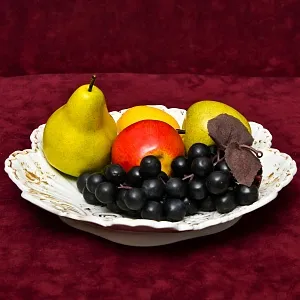 Антикварная Фарфоровая Тарелка - Блюдо «Летний букет с Пионом», Германия, конец ХIX - начало ХХ веков.