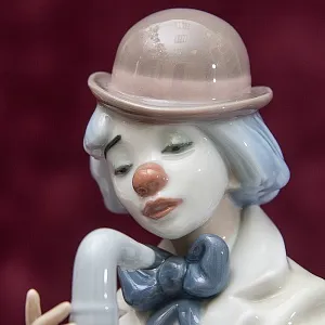 Фарфоровая статуэтка «Клоун с cаксофоном» Lladro, Испания - 1987 год.