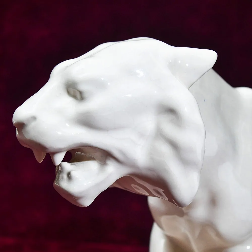 Большая Коллекционная статуэтка «Бенгальский ТИГР», Фаянс LUX, Бельгия.