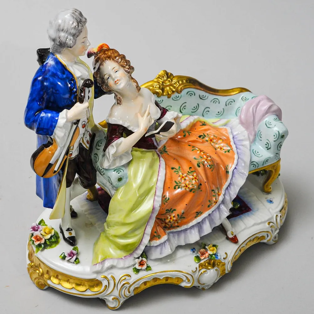Коллекционная Фарфоровая Статуэтка «Музыкальный Дуэт», Unterweissbach 1958 - 1976 годы.