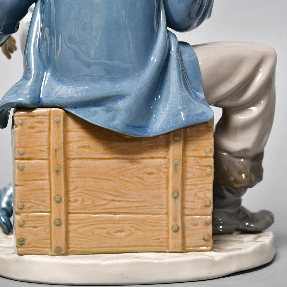 Коллекционная Фарфоровая статуэтка «Старый моряк и мальчик», Lladro Испания, 1984 - 2002 годы. 