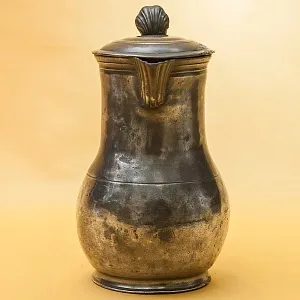 Антикварный Классический Небольшой Оловянный Кофейник на 1,3 литра. Бельгия,  ХIХ век.