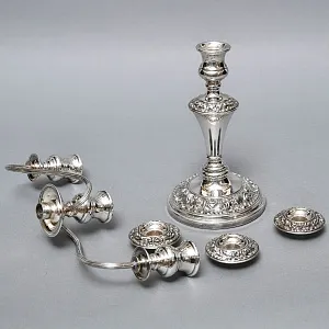 Старинный Канделябр - Подсвечник на Три Свечи, Silverplated SHEFFIELD Англия, начало ХХ века.