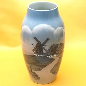 Коллекционная  Фарфоровая Ваза «Мельница», B&G Copenhagen Porcelain, Дания - 1962-1970гг.