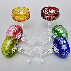 Набор 6-ть «Креманок» из Цветного Хрусталя серия «Виноград», NACHTMANN Германия, 60 -е годы.