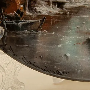 Коллекционная Тарелка «Трапеза на льду» Фарфор Furstenberg Германия -1987 год.