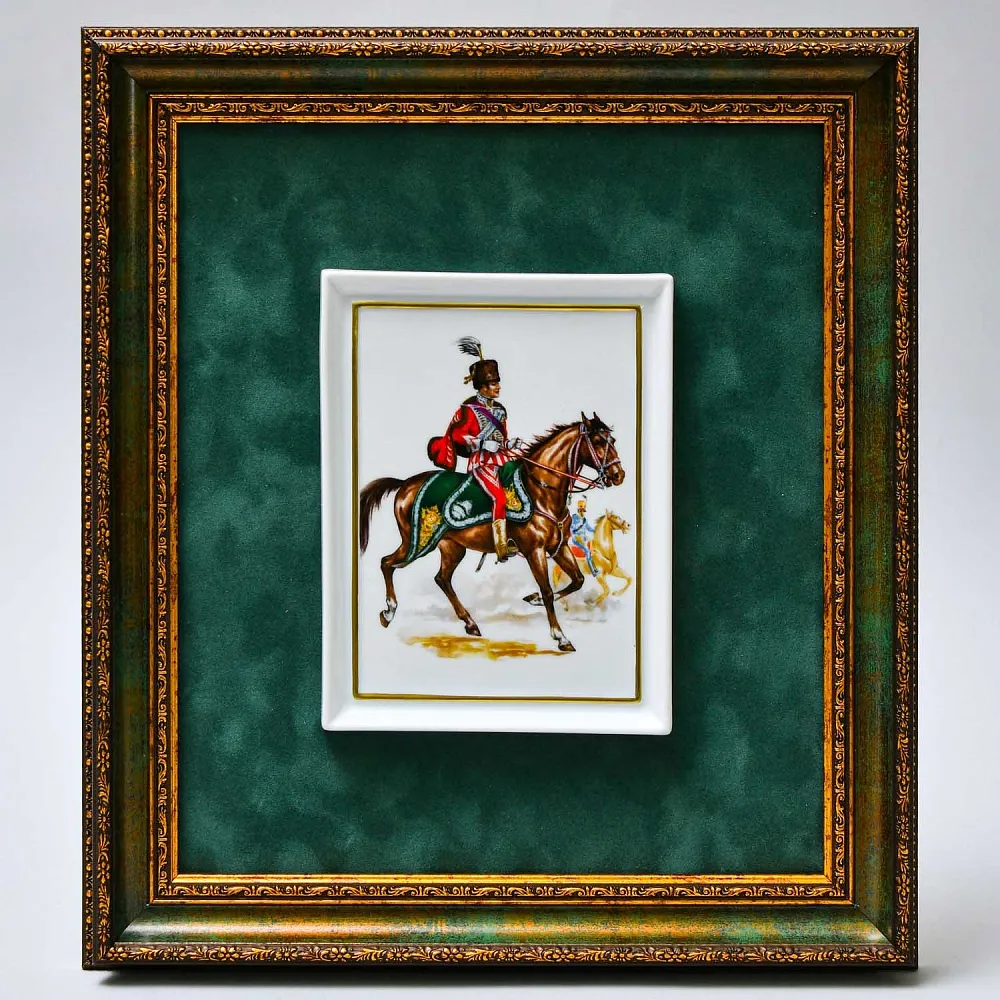 Картина - Панно - Фарфоровая Плакетка из коллекции «Кавалеристы ХIХ века», Германия.