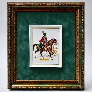 Картина - Панно - Фарфоровая Плакетка из коллекции «Кавалеристы ХIХ века», Германия.