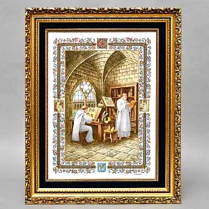 Редкость! Фарфоровая Картина - Пласт «Художник - Мастер-переписчик», DÉCORS DE PARIS Франция.