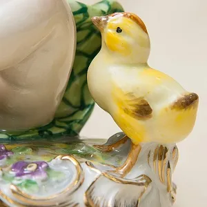 Коллекционная Фарфоровая статуэтка «Девочка-Ангел и Цыпленок» SANDIZELL Германия.