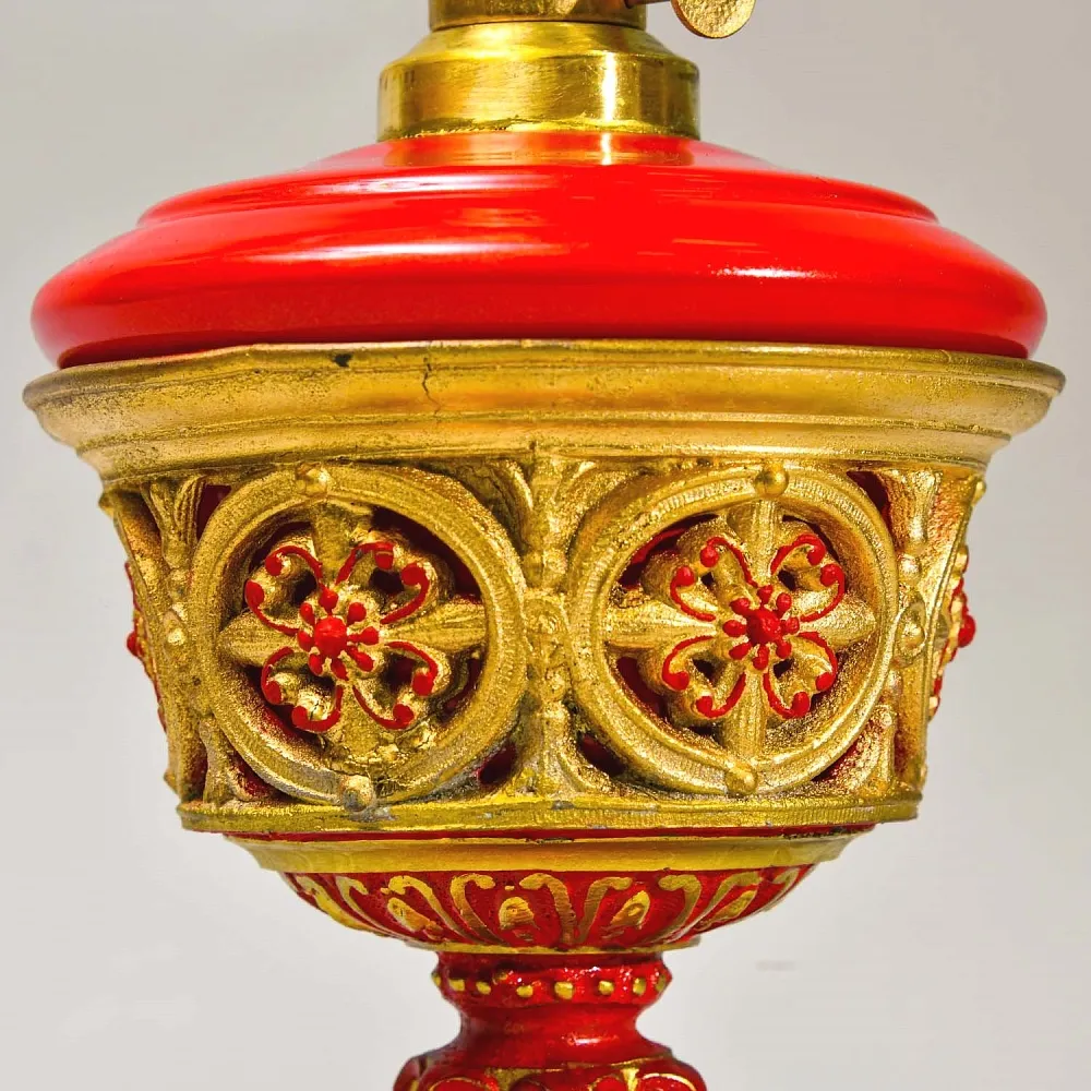 Антикварная Керосиновая Лампа «Золотое кружево» Металл / Стекло, начало ХХ века.