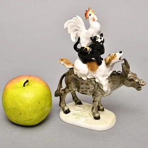 Авторская Фарфоровая Статуэтка «Бременские музыканты», Hutschenreuther, Германия -1955 год.