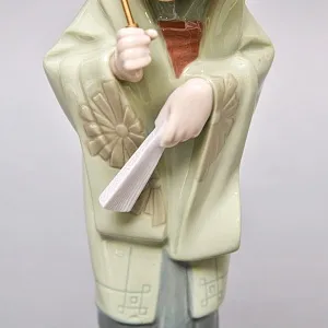 Коллекционная Фарфоровая статуэтка «Гейша с зонтом» Н - 30 см. Lladro, Испания - 1978 год.